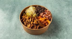 vegan shawarma bowl at Vegan Shawarma in Jerusalem