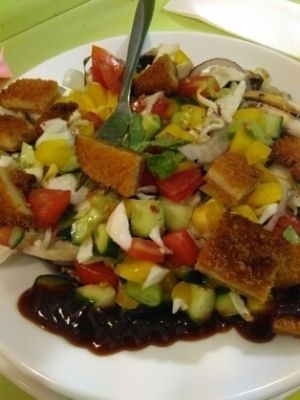 Seitan Salad at Vegan Shawarma in Jerusalem