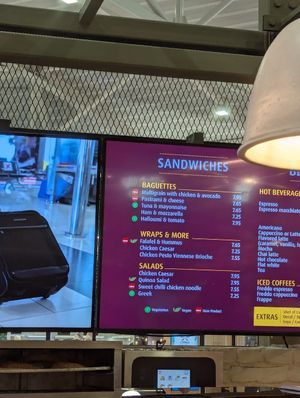 Menu at LCA - Upper Crust in Larnaca