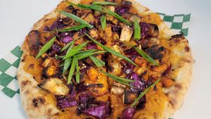 Seoul Food Pizza at VeganZza in Vancouver