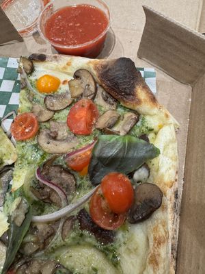   at VeganZza in Vancouver