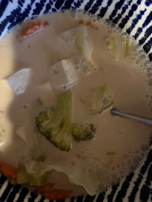 Tom Kha coconut soup with tofu!   at Lucky Thai Elephant Restaurant in Newport