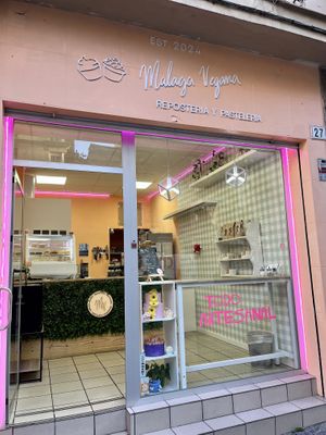 Fun storefront!   at Pastelería Málaga Vegana in Malaga