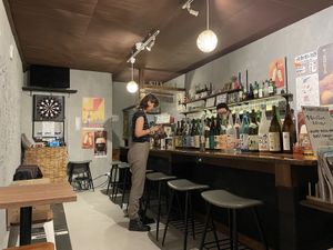 The ambiance of the bar  at Suisai in Onomichi