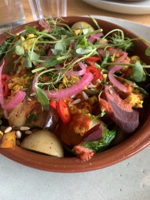Vegan hash  at River Cafe & Bistro in Shoreham-by-sea