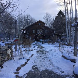 tucked away a bit from street and parking lot at Farmhouse Cafe and Bakery in El Prado