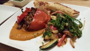 Stuffed Red Pepper Special at Mike's Cafe and Wine Bar in San Juan Island