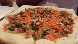 Thai Basil Peanut Pizza at Mike's Cafe and Wine Bar in San Juan Island