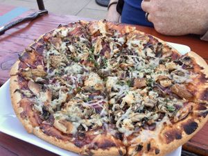 Flat Bread pizza  at Mike's Cafe and Wine Bar in San Juan Island