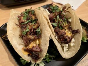 Jamaican Jerk Jackfruit Tacos  at Mike's Cafe and Wine Bar in San Juan Island
