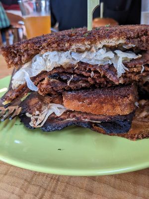 Reuben sandwich... Best I ever had! at Mike's Cafe and Wine Bar in San Juan Island