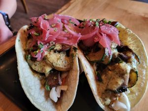 Cajun Tacos at Mike's Cafe and Wine Bar in San Juan Island