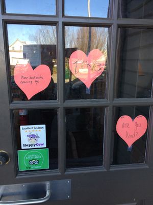 Cow is happy at Mike's :) at Mike's Cafe and Wine Bar in San Juan Island