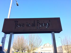 Peace to all beings :) at Mike's Cafe and Wine Bar in San Juan Island