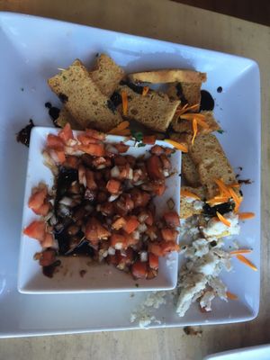 Bruschetta with balsamic drizzle  at Mike's Cafe and Wine Bar in San Juan Island