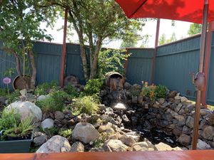 Beautiful outdoor sitting area at Mike's Cafe and Wine Bar in San Juan Island