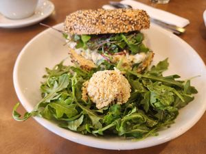 Vegan chickpea salad sandwich at Plate 21 in Toledo