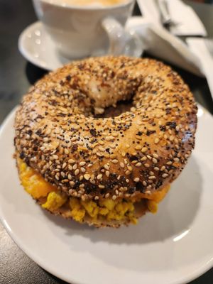 Vegan breakfast sandwich at Plate 21 in Toledo