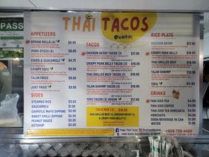 Menu at Thai Tacos - Waikiki in Honolulu