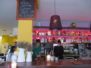 busy beautiful bar at Moccaklatsch in Bielefeld