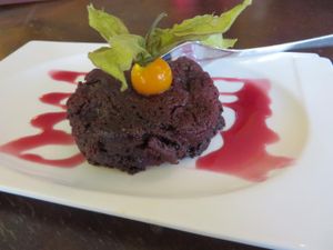 chocolate brownie (vegan) at Moccaklatsch in Bielefeld