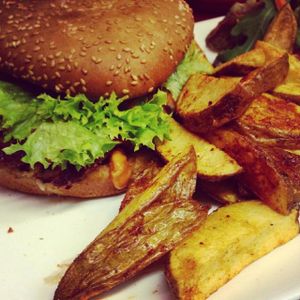 vegan burger  at Moccaklatsch in Bielefeld