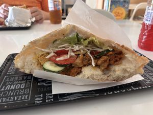 vegan kebab with soy pieces  at Loving Hut in Maribor