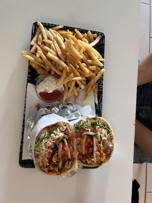 mexican wrap with french fries  at Loving Hut in Maribor