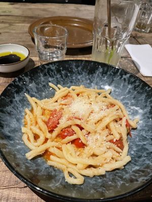 hand-made pasta  at Peloton Cycling Eatery in Helsinki