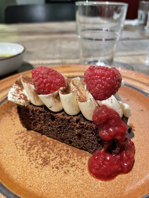 chocolate cake  at Peloton Cycling Eatery in Helsinki