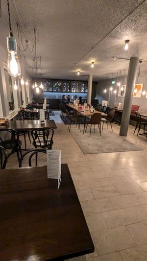 View of restaurant dining room at Ósinn Restaurant at Hotel Höfn in Hofn I Hornafirdi