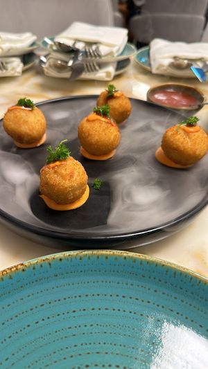 Yogurt cheese croquettes  at GALA in Abu Dhabi
