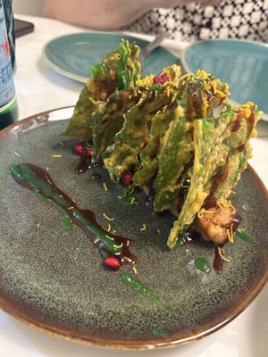 Spinach fritters   at GALA in Abu Dhabi