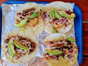 Sorry I had a bite before taking the picture... at Totally Taco in Roatan