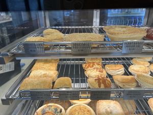 Top row has vegan pies  at Ferguson Plarre Bakehouse - Rosebud in Rosebud