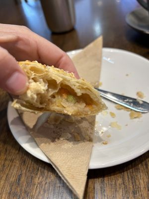 Filled with veggies  at Ferguson Plarre Bakehouse - Rosebud in Rosebud