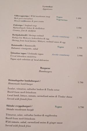 Wild mushroom soup, ratatouille at Restaurant BAKKI in Laugarbakki