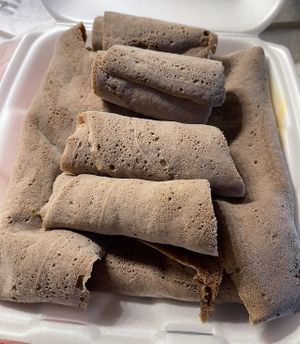 Injera galore  at Alem Ethiopian Village in Milwaukee