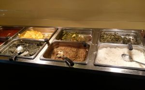 cooked portion of vegan lunch buffet at Alem Ethiopian Village in Milwaukee