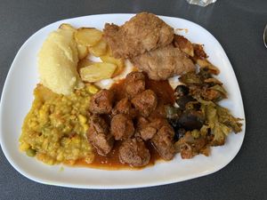 Selection of buffet food - only €4.50 :) at 108 in Ljubljana