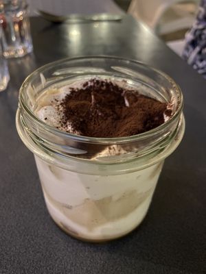 Vegan tiramisu at 108 in Ljubljana