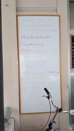 Buffet menu at 108 in Ljubljana