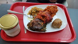 Plate from the buffet + tiramisu at 108 in Ljubljana