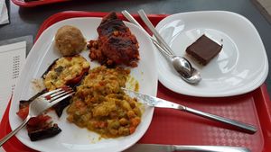 Plate from the buffet + "snickers" at 108 in Ljubljana