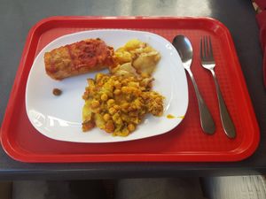 Food from the buffet at 108 in Ljubljana