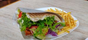 Vegibab with fries. at 108 in Ljubljana