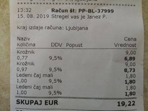 You pay on weight. This was two (too big) plates of food and two drinks at 108 in Ljubljana
