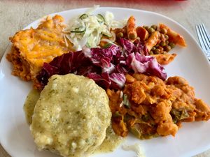 Mixed plate from the buffet at 108 in Ljubljana