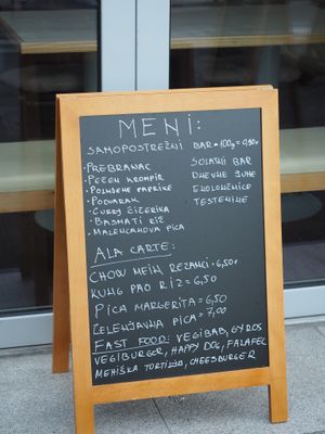 À la carte menu at 108 in Ljubljana