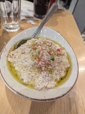 Eggplant and tahini at Paramount Fine Foods  in Toronto